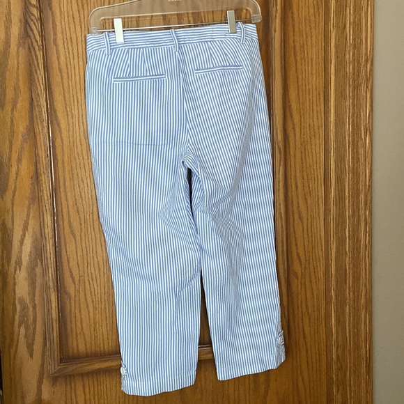 talbots striped cropped pants / skimmers - Picture 2 of 7